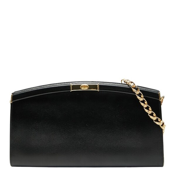 CHRISTIAN DIOR Black Leather Shoulder Bag